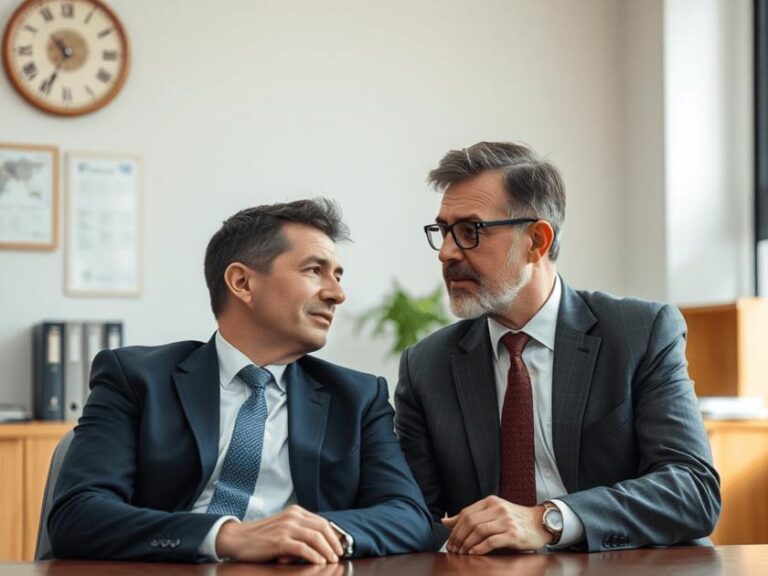 Cliente angustiado recebendo orientação de advogado sobre como combater aumentos abusivos de planos de saúde.
