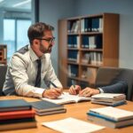 Consultoria entre microempreendedor individual e advogado sobre direitos previdenciários do MEI em escritório moderno.