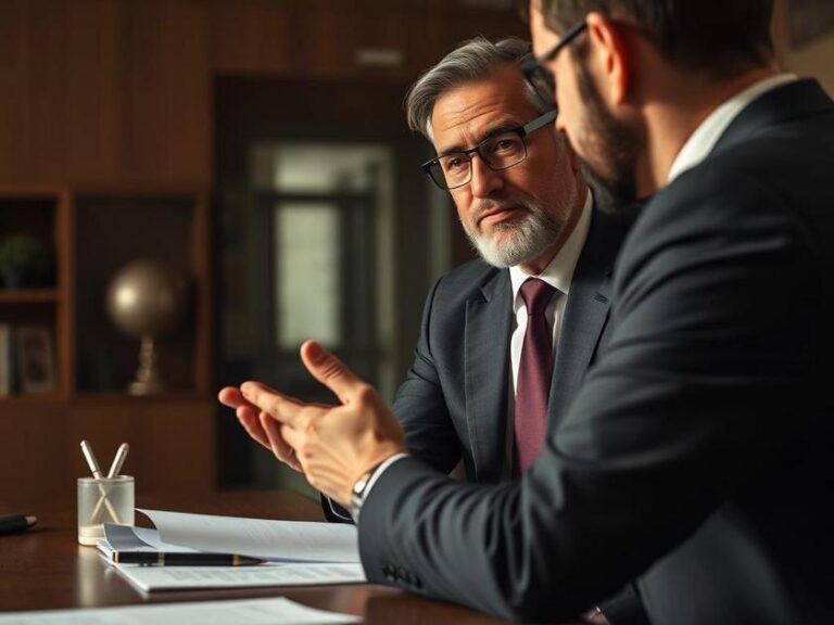 Advogado orientando cliente em situação de emergência sobre negativas indevidas de emergência.