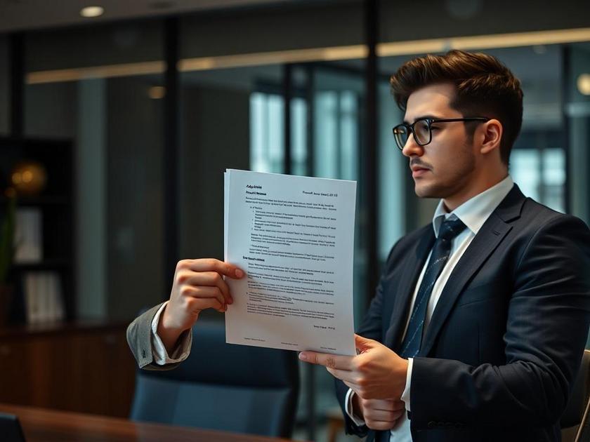 Cliente jovem apresentando documento a advogado no escritório sobre clonagem de cartão de crédito e direitos de ressarcimento.