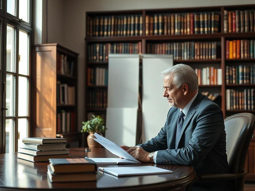 Advogado especializado em direito previdenciário auxiliando dependente familiar sobre auxílio-reclusão em escritório jurídico.